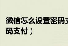 微信怎么設置密碼支付方式（微信怎么設置密碼支付）