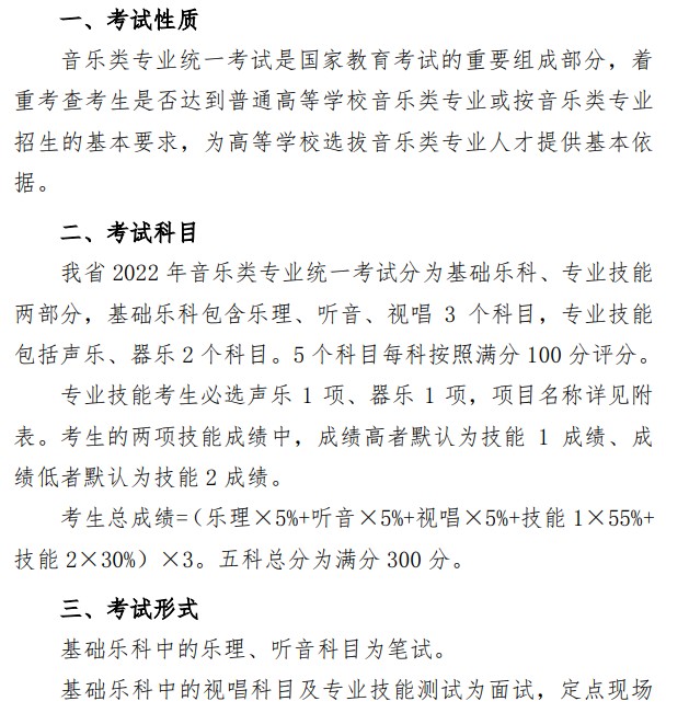 2022年山東音樂(lè)類專業(yè)統(tǒng)一考試公告