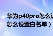 華為p40pro怎么設置白名單（華為p50pro怎么設置白名單）