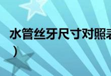 水管絲牙尺寸對(duì)照表（水管內(nèi)絲牙壞了怎么辦）