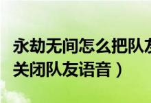 永劫無(wú)間怎么把隊(duì)友語(yǔ)音關(guān)了（永劫無(wú)間怎么關(guān)閉隊(duì)友語(yǔ)音）