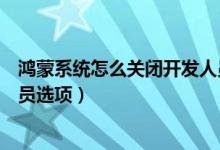 鴻蒙系統(tǒng)怎么關(guān)閉開發(fā)人員選項(xiàng)（鴻蒙系統(tǒng)怎么關(guān)閉開發(fā)人員選項(xiàng)）