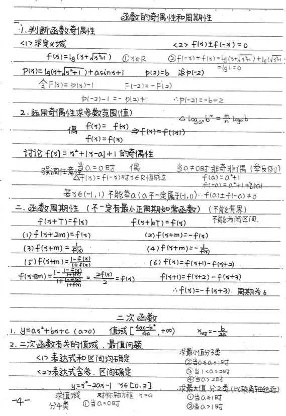 高一數(shù)學(xué)學(xué)霸筆記