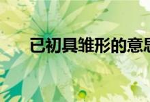 已初具雛形的意思（初見雛形的意思）