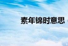 素年錦時(shí)意思（素年錦時(shí)的意思）