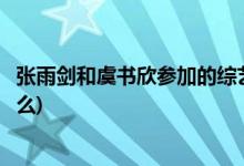 張雨劍和虞書欣參加的綜藝(張雨劍和虞書欣參加的綜藝是什么)