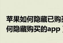 蘋果如何隱藏已購買的app軟件（蘋果手機(jī)如何隱藏購買的app）