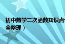初中數(shù)學(xué)二次函數(shù)知識點(diǎn)講解（初中數(shù)學(xué)二次函數(shù)知識點(diǎn)最全整理）