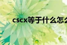cscx等于什么怎么讀(cscx等于什么)