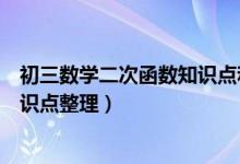 初三數(shù)學(xué)二次函數(shù)知識點和例題(初三數(shù)學(xué)二次函數(shù)重點知識點整理)