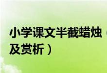 小學(xué)課文半截蠟燭（人教版半截蠟燭課文原文及賞析）