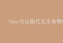 教育資訊：they可以指代無生命物嗎