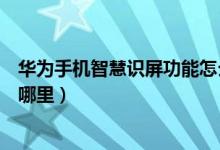 華為手機(jī)智慧識屏功能怎么設(shè)置（華為手機(jī)智慧識屏功能在哪里）