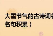 大雪節(jié)氣的古詩詞名句有哪些（大雪節(jié)氣詩詞名句積累）