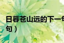 日暮蒼山遠(yuǎn)的下一句詩(shī)句（日暮蒼山遠(yuǎn)的下一句）