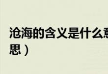 滄海的含義是什么意思（滄海比喻人是什么意思）