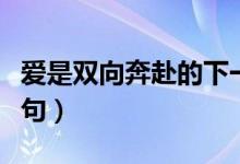 愛(ài)是雙向奔赴的下一句（愛(ài)是雙向奔赴的下一句）
