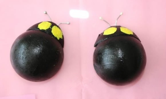 廢棄乒乓球立體小瓢蟲制作方法4