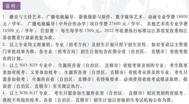 南京傳媒學院2022年藝術(shù)類招生專業(yè)有哪些