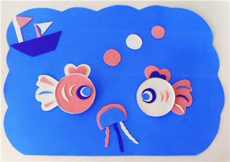 兒童節(jié)環(huán)保紙杯金魚貼畫手工制作4