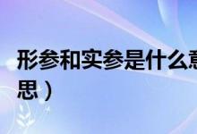 形參和實(shí)參是什么意思（形參和實(shí)參是什么意思）