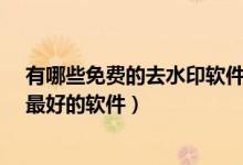 有哪些免費(fèi)的去水印軟件（去水印軟件哪個(gè)好用-去除水印最好的軟件）