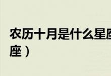 農(nóng)歷十月是什么星座男生(農(nóng)歷十月是什么星座)