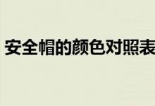 安全帽的顏色對(duì)照表（安全帽都有哪些顏色）