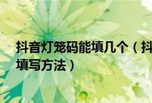 抖音燈籠碼能填幾個(gè)（抖音燈籠碼怎么用-抖音燈籠碼使用填寫方法）