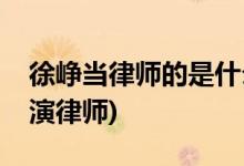 徐崢當律師的是什么電影(徐崢在哪部電影飾演律師)
