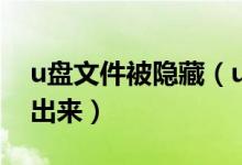 u盤文件被隱藏（u盤文件夾被隱藏了怎么找出來(lái)）