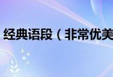 經(jīng)典語(yǔ)段（非常優(yōu)美的一段話句句經(jīng)典窩心）