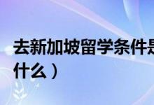 去新加坡留學(xué)條件是什么（新加坡留學(xué)要求是什么）