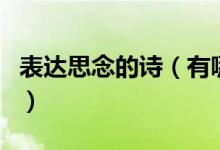 表達思念的詩（有哪些詩句是表達思念之情的）