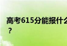 高考615分能報什么？615分可以上哪些院校？
