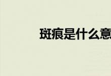斑痕是什么意思（斑痕的意思）