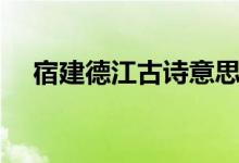 宿建德江古詩意思（宿建德江古詩意思）