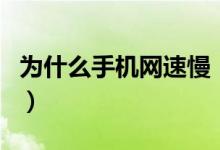 為什么手機網(wǎng)速慢(手機上網(wǎng)太慢是什么原因)