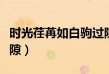 時(shí)光荏苒如白駒過隙全詩（時(shí)光荏苒如白駒過隙）