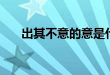 出其不意的意是什么意思（意的含義）