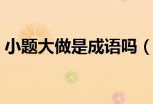 小題大做是成語嗎（詞語小題大做什么意思）