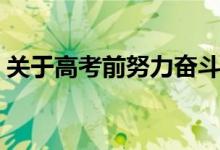 關(guān)于高考前努力奮斗的作文（高考必備素材）