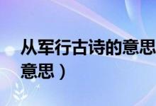從軍行古詩的意思20字簡單（從軍行古詩的意思）