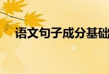 語文句子成分基礎(chǔ)知識(語文句子成分)