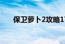 保衛(wèi)蘿卜2攻略17（怎么玩容易過關(guān)）