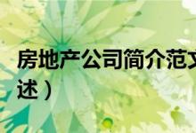 房地產(chǎn)公司簡介范文（房地產(chǎn)公司簡介范文簡述）