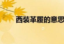 西裝革履的意思（西裝革履的含義）