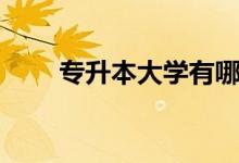 專升本大學(xué)有哪些（專升本怎么考）