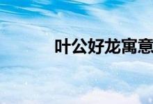 葉公好龍寓意（葉公好龍寓意）