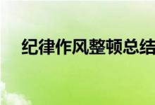 紀(jì)律作風(fēng)整頓總結(jié)范文（需要怎么總結(jié)）